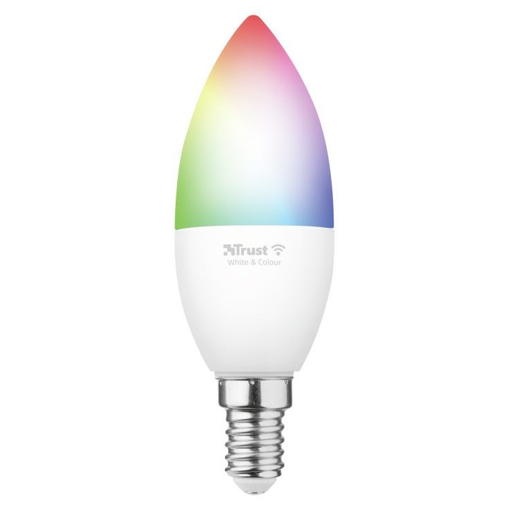 Bec LED Smart WiFi E14 Alb & Colorat, Trust, 295584