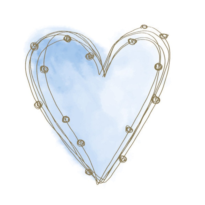 Șervețele Pastel Albastru inimă 20 buc 33x33 cm