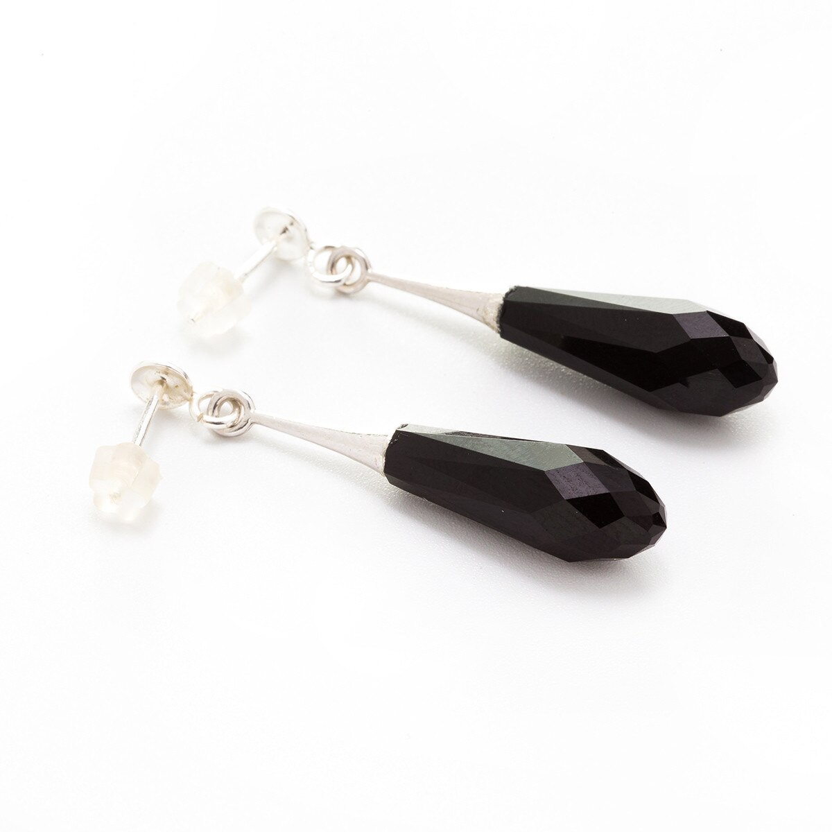 Cercei Argint DaviCrystals cu cristale briolet mare cu tija jet