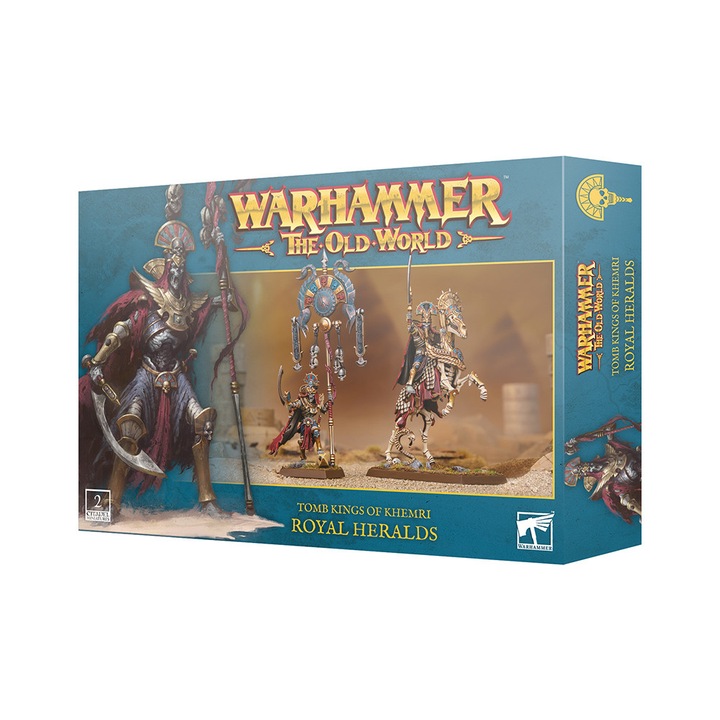 Extensie de joc Warhammer the Old World, Royal Heralds Tomb Kings of Khemri, Games Workshop, 47 piese, gri