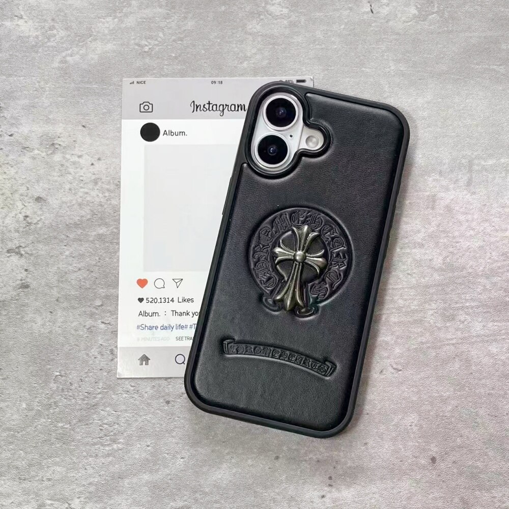 Husa pentru iPhone 17, Piele ecologica, Design cu Logo Mare, Super Rezistenta, Negur