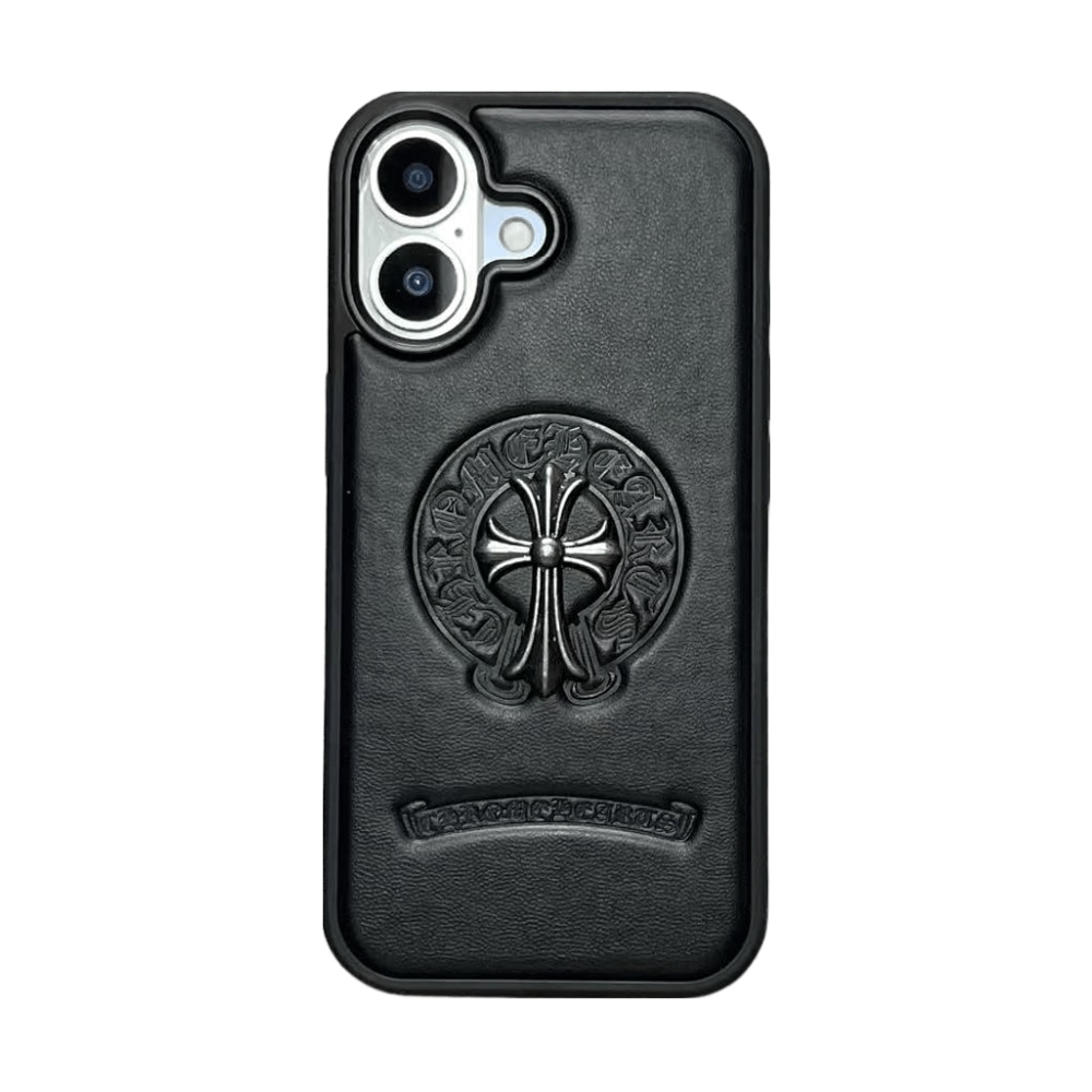 Husa pentru iPhone 17, Piele ecologica, Design cu Logo Mare, Super Rezistenta, Negur