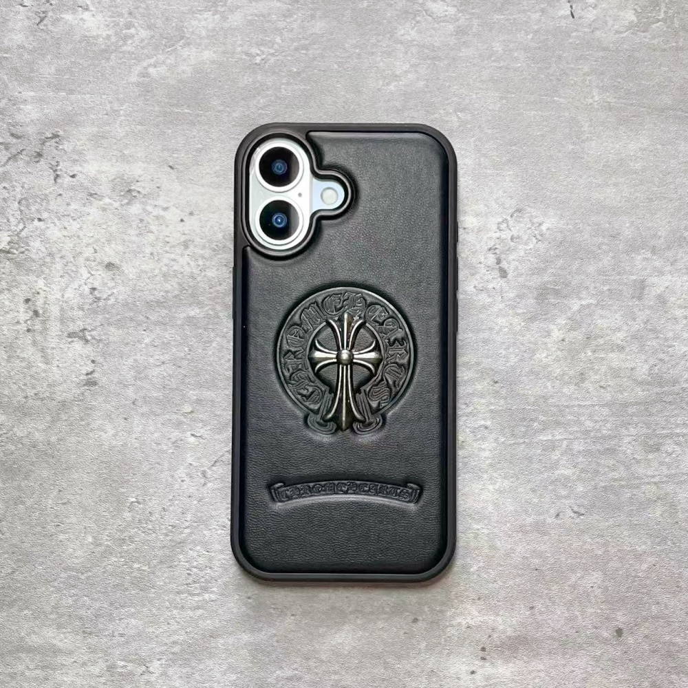Husa pentru iPhone 17, Piele ecologica, Design cu Logo Mare, Super Rezistenta, Negur