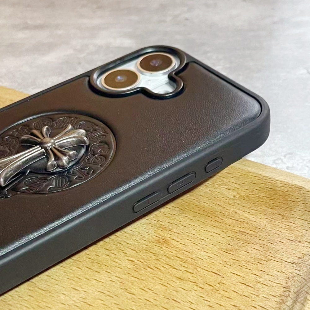 Husa pentru iPhone 17, Piele ecologica, Design cu Logo Mare, Super Rezistenta, Negur