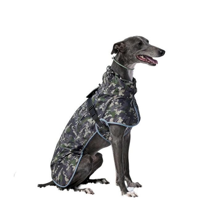 Geaca pentru caini, ohmopie, dublu strat, impermeabila, reflectorizanta, marimea L