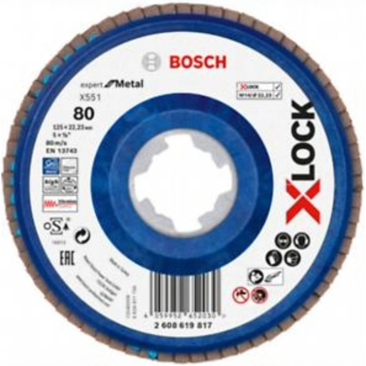 Disc de slefuit evantai X-Lock X551 125mm G80 XLo