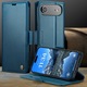 Калъф за iPhone Air, CaseMe, Тънък, Кожен, Тип портфейл, Стойка, Магнитно закопчаване, Мека текстура и добро сцепление, RFID защита, Син
