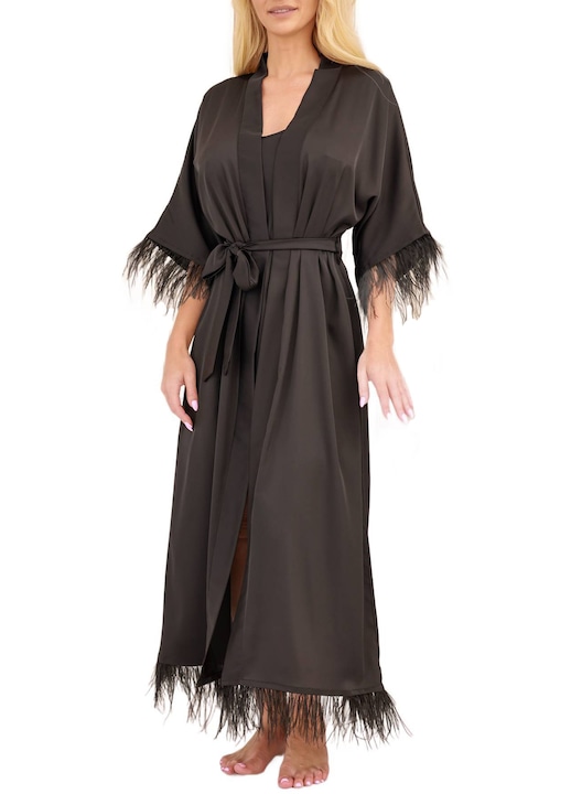 Halat din satin Kalimo DIVA, Negru