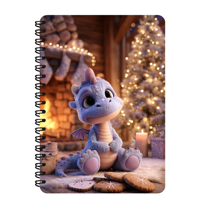 Agenda A5, Dragon Mic, Coperta Mdf, Spirala Metalica, 130 Pagini
