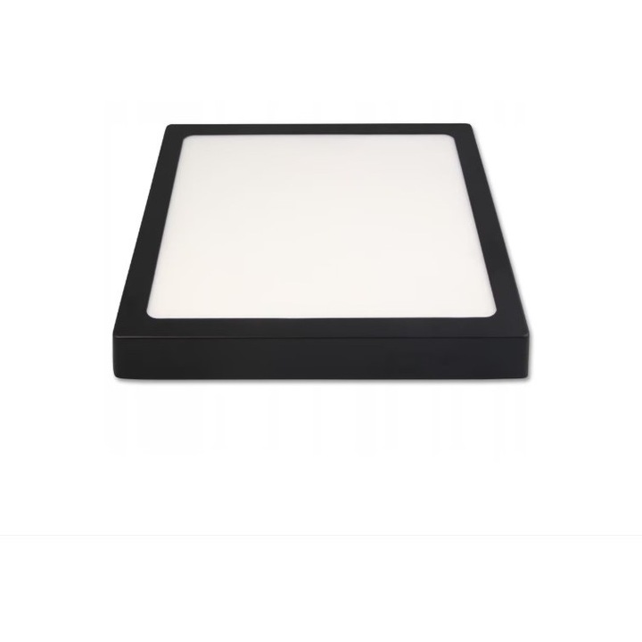 Aplica LED 24W patrata, tavan sau perete, Carcasa neagra, Lumina Rece 6000k, 2600 lumeni ZenLED®