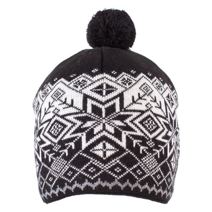 Caciula Baieti, Tricot, Captusita, 8-12 ani, Negru