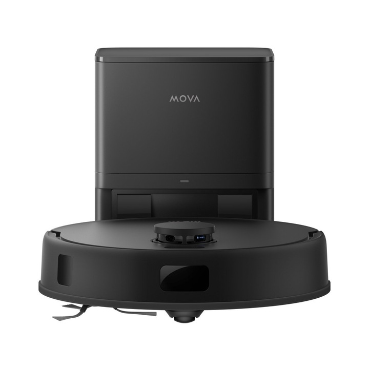 Робот прахосмукачка с моп MOVA E20 Plus, 5000Pa, Самопочистване, Интелигентна станция, Черен