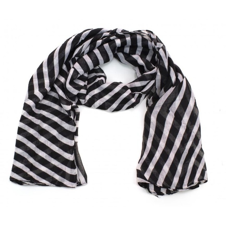 Esarfa Intisimo, Imprimeu Dungi, Negru/Alb, One Size