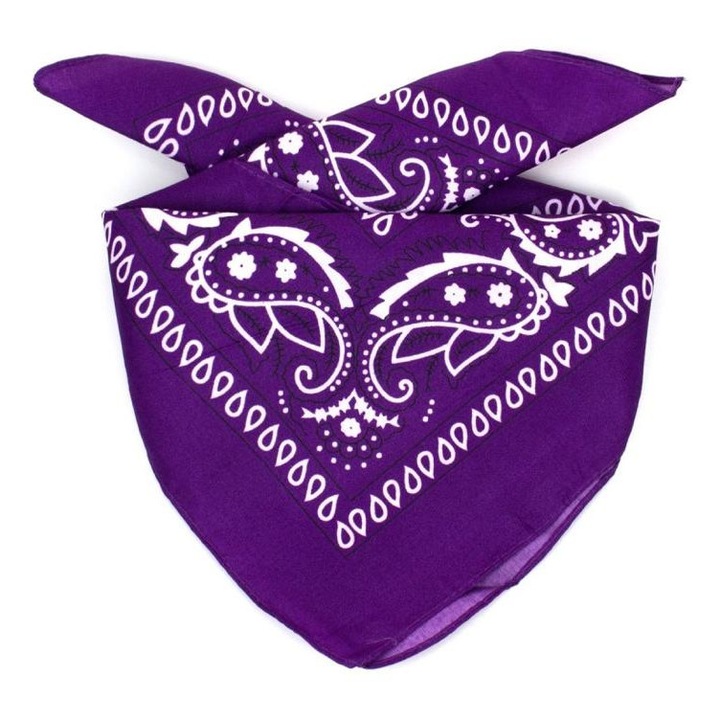 Шал с принт, Един размер, Тъмно лилав