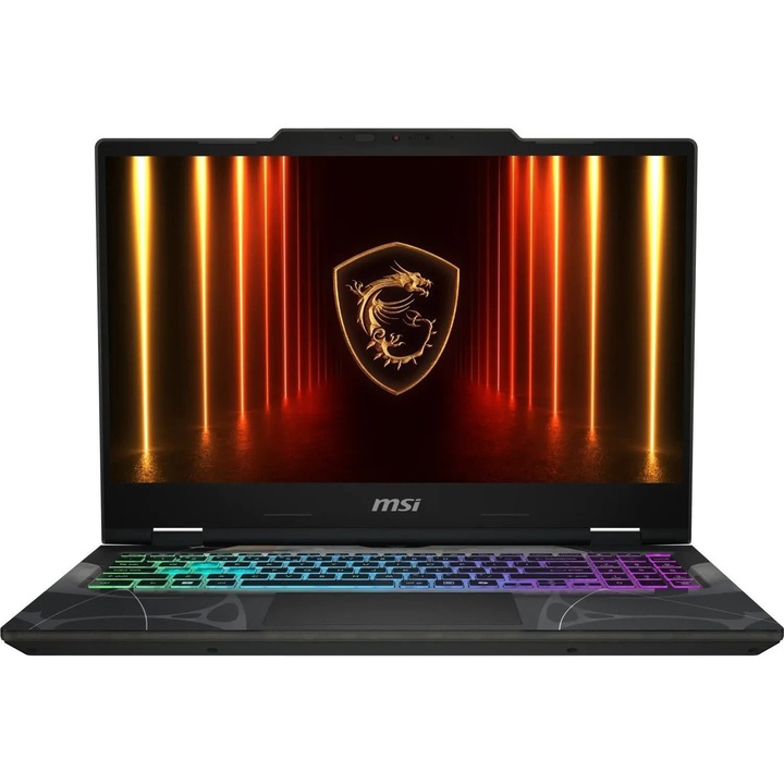 Лаптоп MSI Cyborg 15, 15.6" Full HD, Intel® Core™ i5 13420H до 4.6 GHz, 16 GB RAM DDR5, 512 GB SSD, NVIDIA® GeForce® RTX 5060 8 GB, Free Dos, Полупрозрачен черен 512 GB