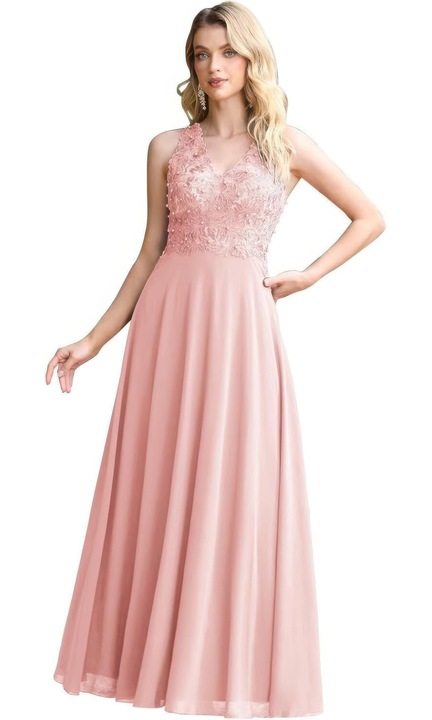 Rochie de seara lunga, MisShow, sifon, eleganta, fara spate, 32 EU