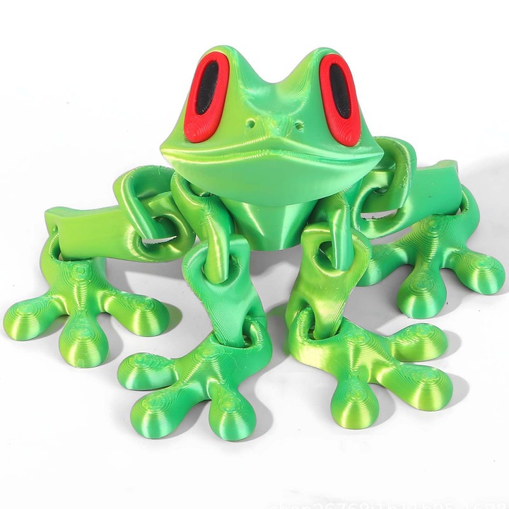 Magneti de frigider, YYHengCMU Decorative magnets, Forma de broasca, material PLA, imprimat 3D, articulatii mobile, Decoratiuni interioare, Suprafata magnetica, magnet pentru frigider, Reutilizabil, ornament pentru masina, 21 cm, verde