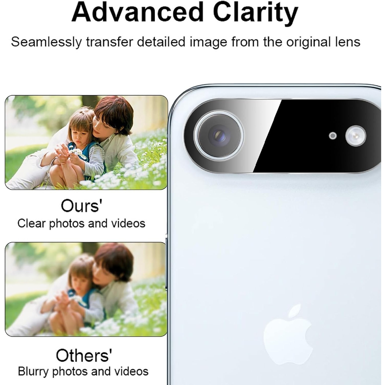 Protector de lentila pentru camera iPhone 17 Air, sticla securizata 9H, antizgarieturi, compatibil cu carcasa, nu afecteaza fotografiile nocturne, HD Clear, MDUG®, pachet de 2, negru
