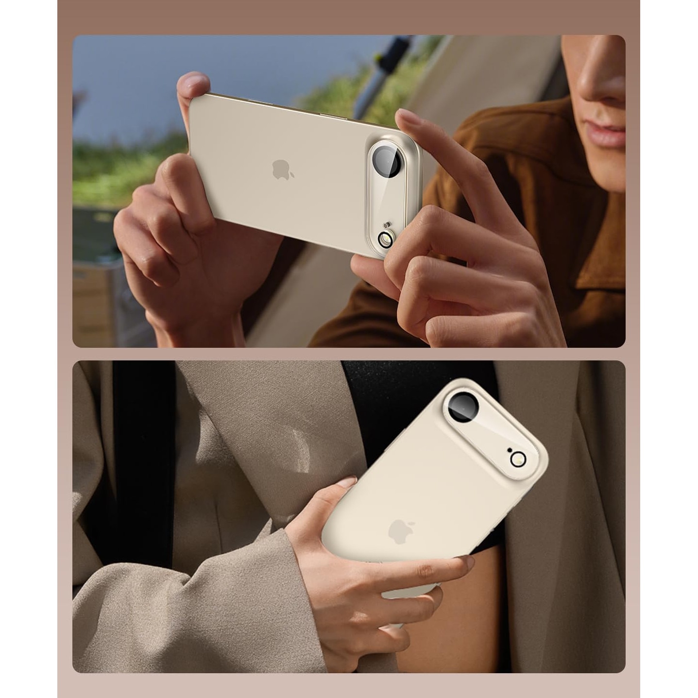 Protector de lentila pentru camera iPhone 17 Air, sticla securizata 9H, antizgarieturi, compatibil cu carcasa, nu afecteaza fotografiile nocturne, HD Clear, MDUG®, pachet de 2, cerc negru transparent