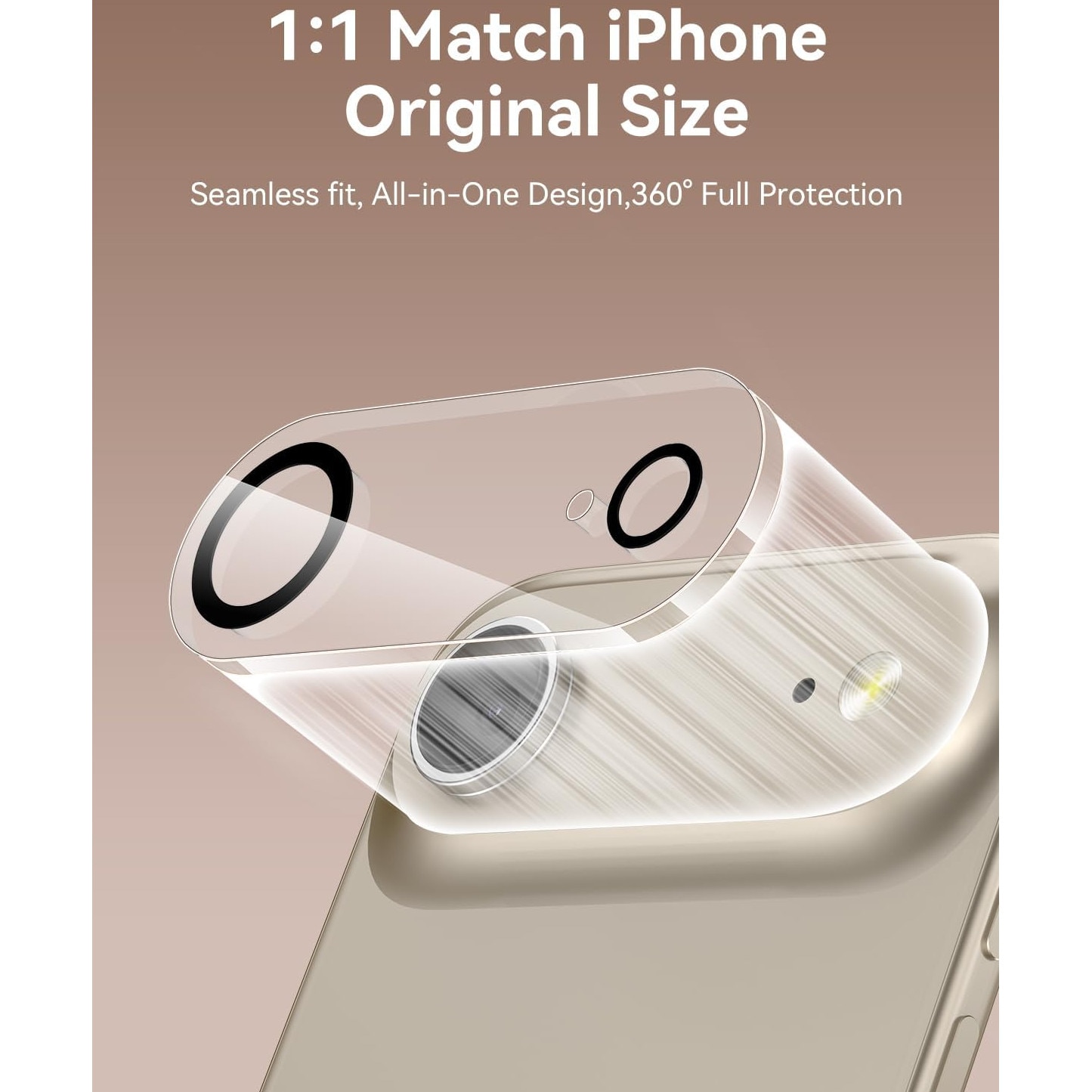 Protector de lentila pentru camera iPhone 17 Air, sticla securizata 9H, antizgarieturi, compatibil cu carcasa, nu afecteaza fotografiile nocturne, HD Clear, MDUG®, pachet de 2, cerc negru transparent
