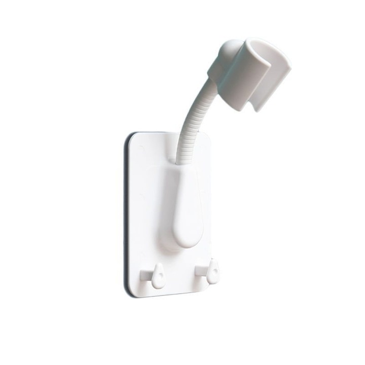 Suport pentru dus, SuooTci, alb, montare lipire, material plastic