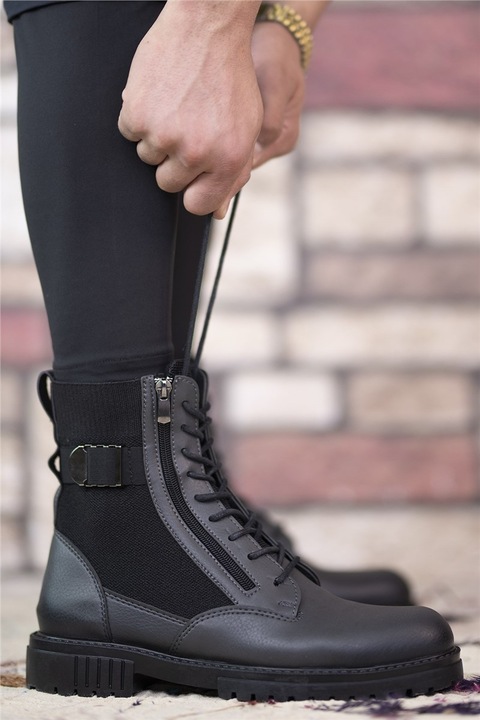 Férfi bakancs, textil, Riccon, 359284, fekete, 40