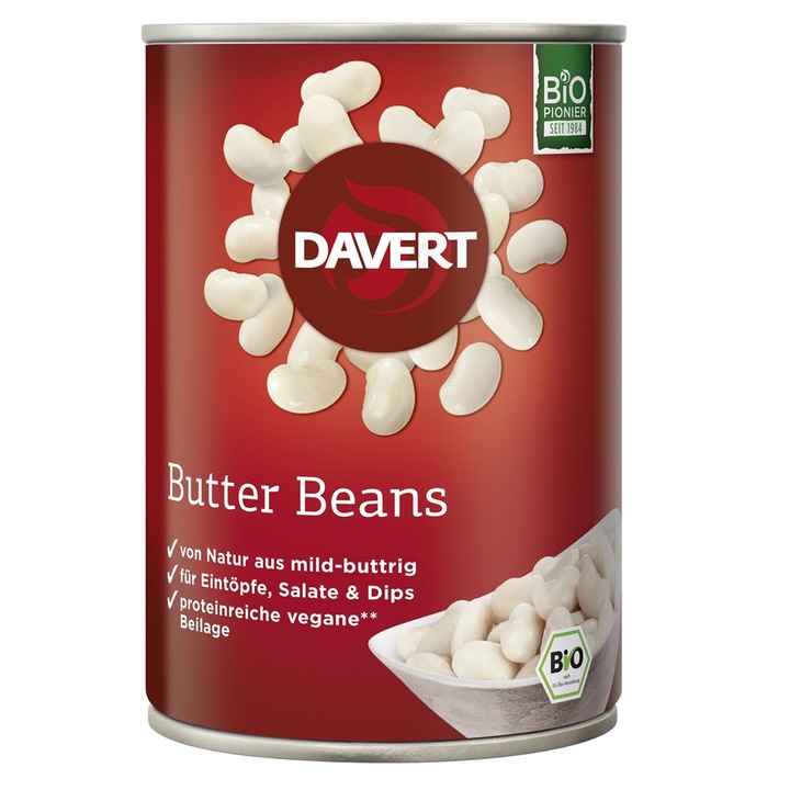 Fasole Alba Bio Butter Beans Conserva Davert 400 g