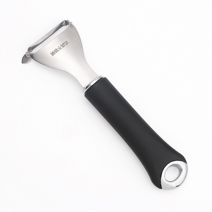 Coasa multifunctionala pentru legume si fructe, 19.5 cm, Coasa din acier inoxidabil, Negru