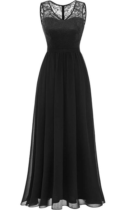 Rochie de seara DRESSTELLS, dantela si sifon, pentru nunta, bal si plaja, M INTL