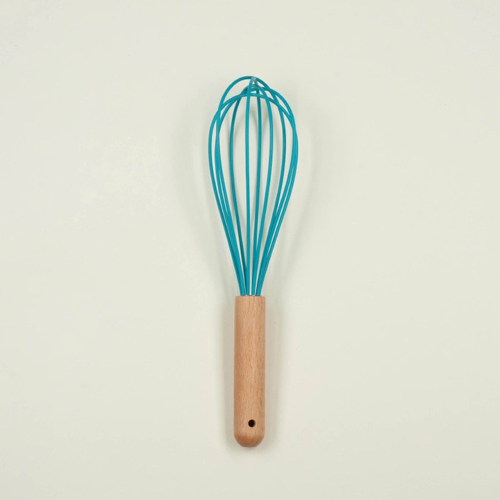 Batator manual din silicon, mixer, 25 cm, Albastru Tivoli