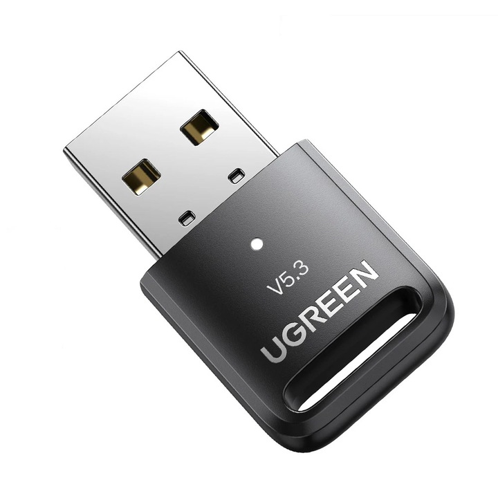 Adaptor Bluetooth Ugreen 5.3, USB, Plug & Play, Transmisie Rapida si Stabila, Design Compact - Negru