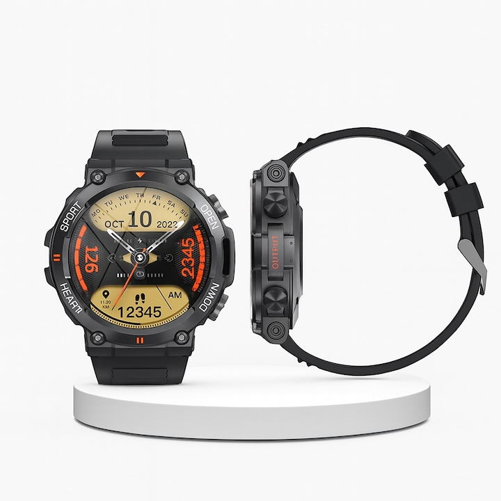 Смарт часовник K56 PRO с 1.39″ кръгъл OLED екран, Bluetooth разговори, проследяване на пулс, сън и кислород, водоустойчив IP68, спортни режими и интелигентни известия, съвместим с Android и iOS