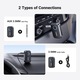 Ugreen 5.3 Bluetooth audio adapter, kihangosító autó, zajcsökkentés, mikrofon, USB-C + AUX - fekete