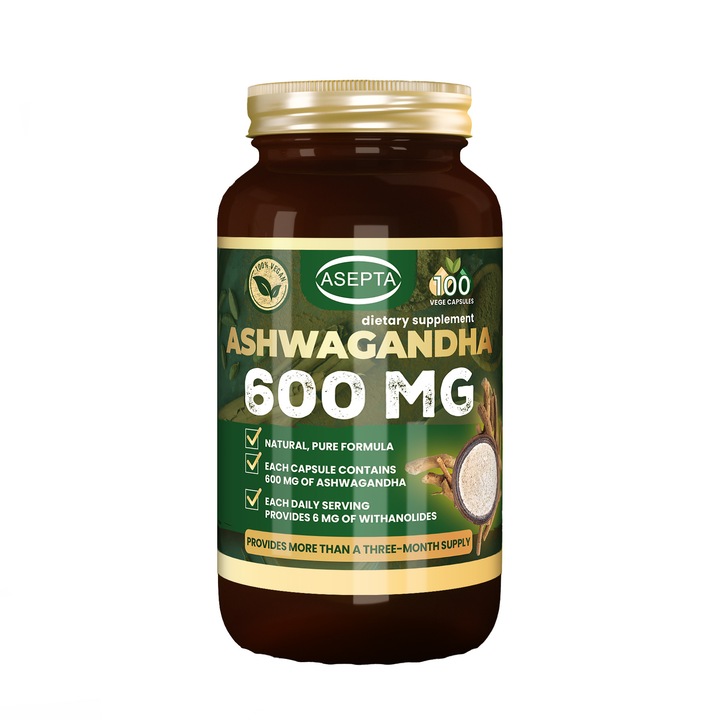 Ashwagandha 600 mg – 100 kapszula gyökérkivonattal – stressz, alvás és mentális egyensúly támogatására