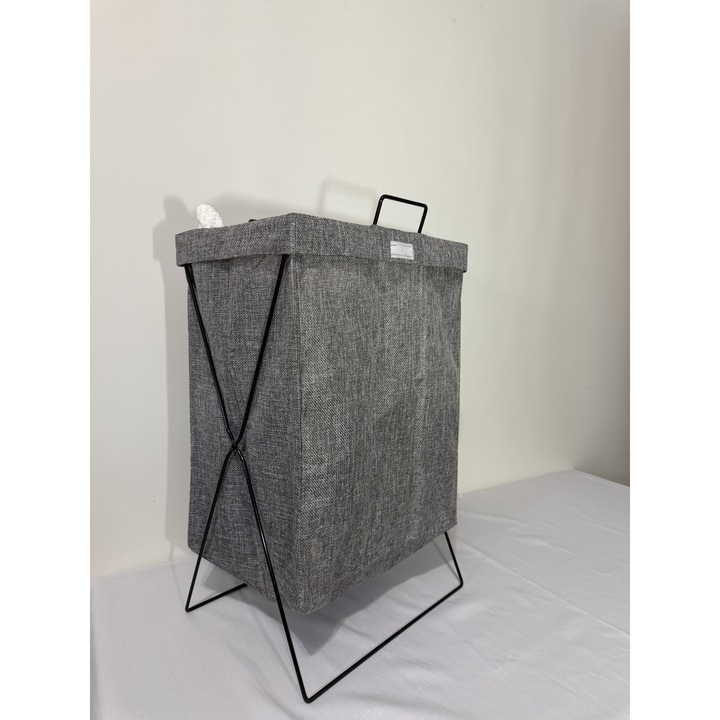 Cos de rufe cu capac, 34cm x 27cm x 57cm, Gri