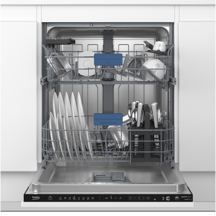 Masina de spalat vase incorporabila Beko BDIN38440P, 14 seturi, 8 programe, Clasa C, Display LCD, SilentWash, PowerIntense