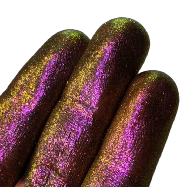 Pigment KAJOL Beauty PK54 arany-rózsaszín-zöld irizáló csillámmal/mikroglitterrel sminkhez, 1g