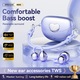 Casti wireless Bluetooth model M106, rezistenta la apa si autonomie extrem de lunga, sunet stereofonic dublu, functie de apel, control vocal, design pe clema (clip-on) pentru ureche, purtare confortabila, control tactil inteligent, mov