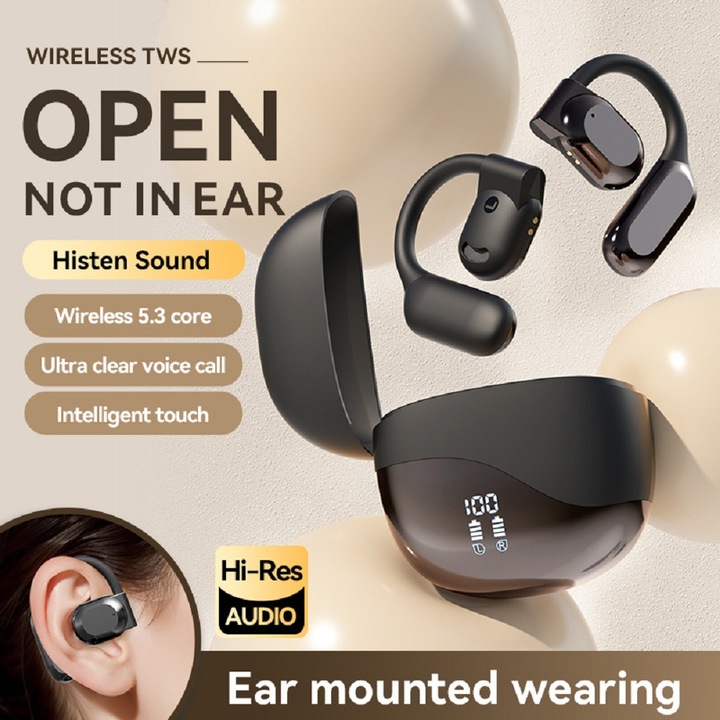 Casti wireless Bluetooth model M62, autonomie extrem de lunga, design ...