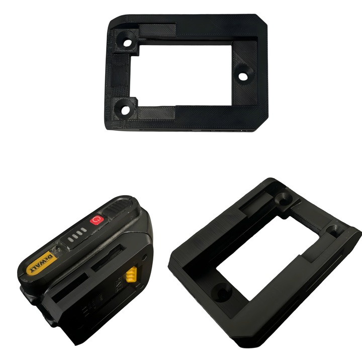 DeWalt 18/20V szerszámbattéria tartó – könnyű és tartós, Fekete szín, Műanyag, 2 darabos készlet