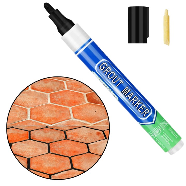 Marker Corector Permanent pentru Rosturi Gresie si Faianta TrioStore®, 15ml, Culoare Negru, Uscare Rapida, Marker Rosturi Gresie, Marker pentru Rosturi Faianta, Marker Rosturi, Creion Corector Rosturi, Marker Permanent Gresie, Marker Corector Faianta