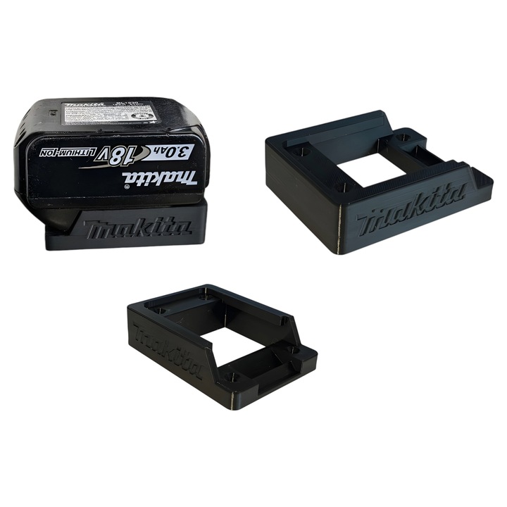 Univerzális tartó Makita 18V akkumulátorokhoz – könnyű és strapabíró, műanyag, fekete színű, 2 darabos készlet