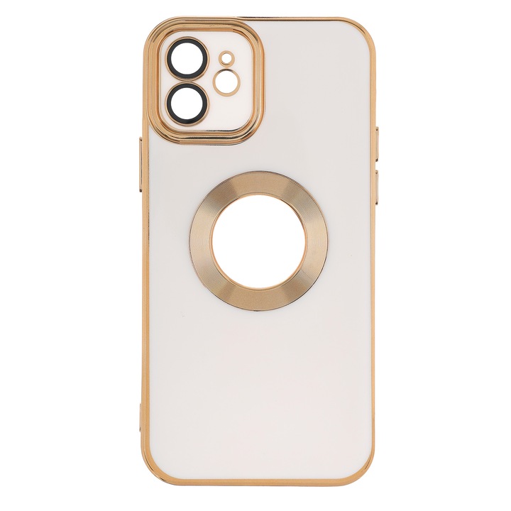 Husa pentru iPhone 12 Mobifine W369, alb, TPU elastic, protectie suplimentara pentru obiectiv