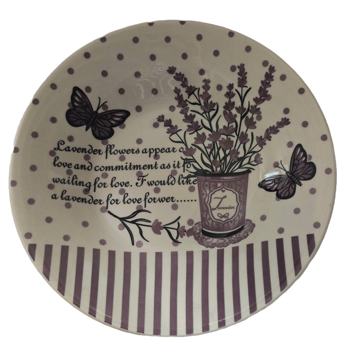 Farfurie adanca 20, 5 cm, Decor lavanda