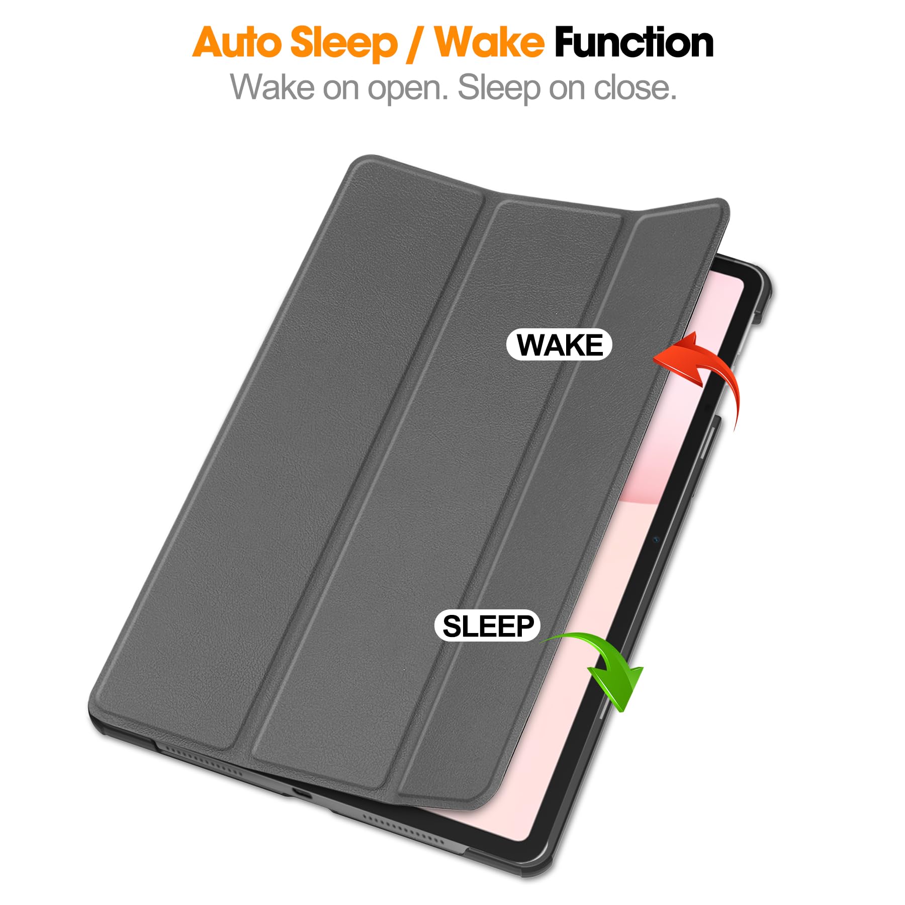 Husa tabletă Omelivon pentru Honor Pad10 12.1", auto sleep/wake, suport, gri