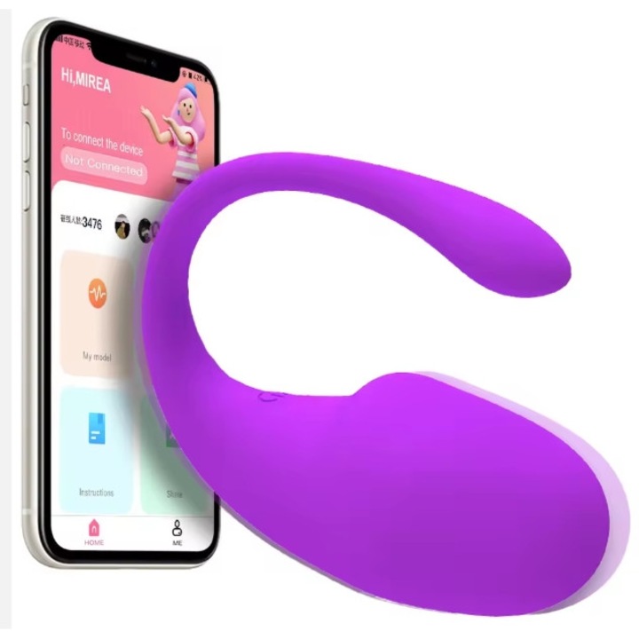 Vibrátor csikló és G-pont, PS Products, sima szilikon, telefonos applikáció vezérlés, lila