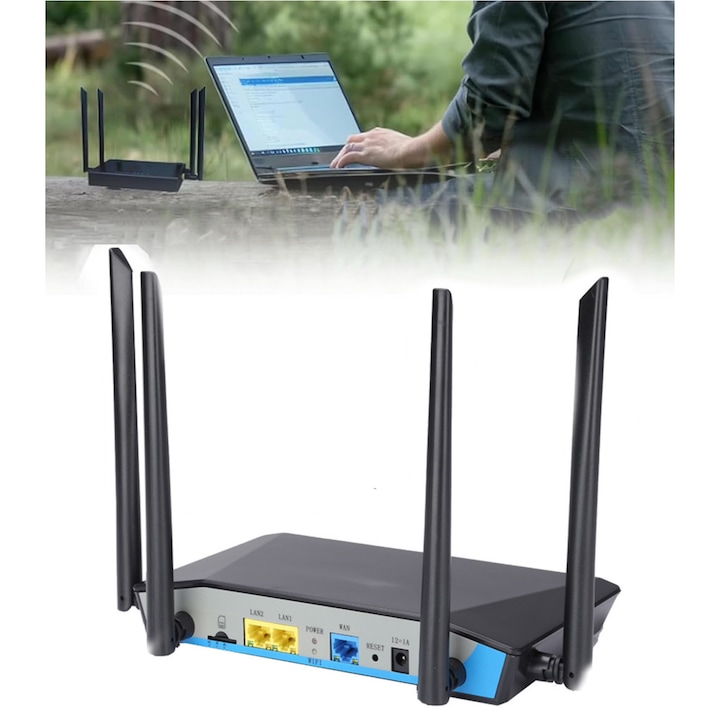 Router wireless 4G LTE, with SIM CARD SLOT, 300Mbps, 4 Antene, Wi-Fi Router Connects Up 32 10 Devices, DC 12V, BIGLISTENING®，Vine cu mini adaptor auto, RV，masini, camioane, autoutilitare, iahturi si nave mari——de afaceri, turism, camping etc