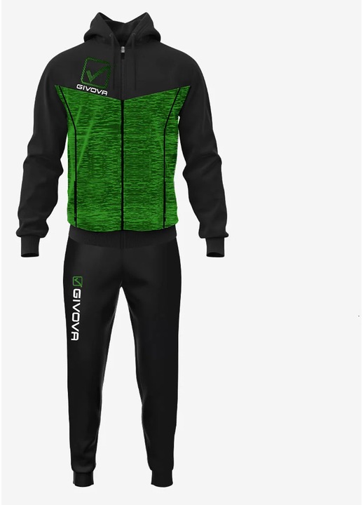 Trening Givova Visa cu gluga, negru/verde, Verde
