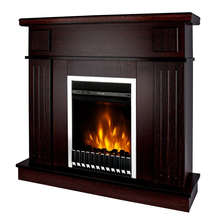 Elektromos kandalló Marina & Gala ezüst, Art Flame, 997x1034x270 mm, 2000 W, Termosztát, 5 lángfényességi szint, Időzítő