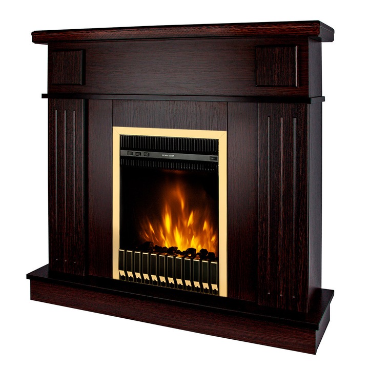 Elektromos kandalló Marina & Gala arany, Art Flame, 997x1034x270 mm, 2000 W, Termosztát, 5 lángfényességi szint, Időzítő